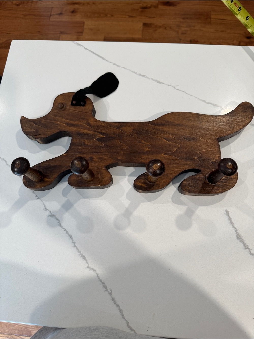 Wooden dog hook hanger